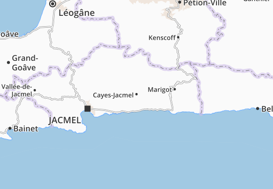 Karte Stadtplan Cayes-Jacmel