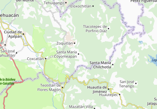 Karte Stadtplan Santa María Coyomeapan