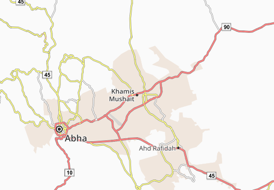Kaart Plattegrond Khamis Mushait