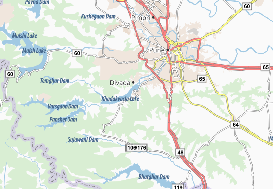 Karte Stadtplan Khadakvaslal