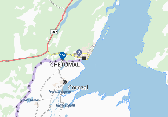 Karte Stadtplan Chetumal
