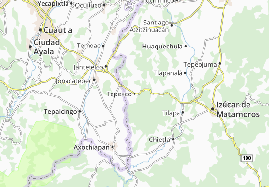 Karte Stadtplan Tepexco
