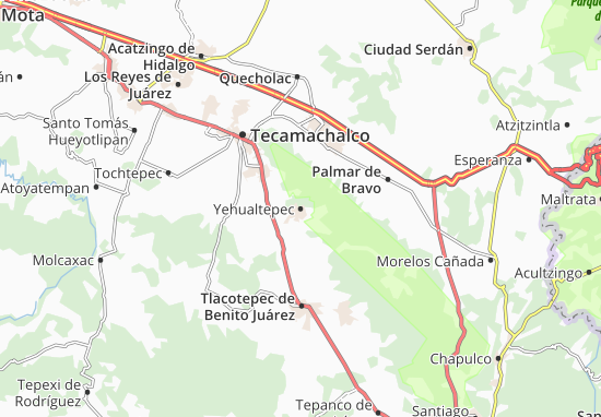 Karte Stadtplan Yehualtepec