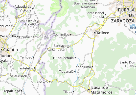 Karte Stadtplan Santiago Atzitzihuacán