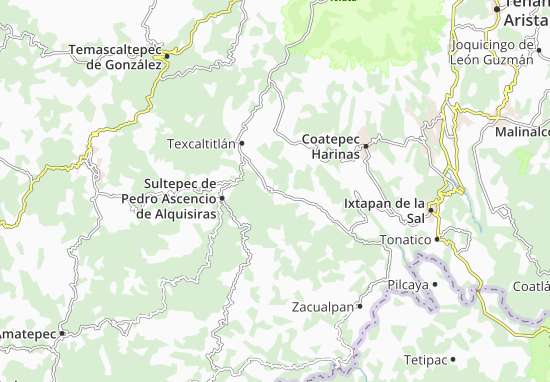 Kaart Plattegrond Almoloya de Alquisiras