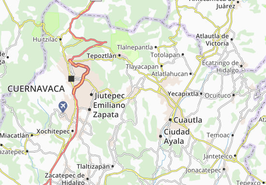 Karte Stadtplan Yautepec de Zaragoza