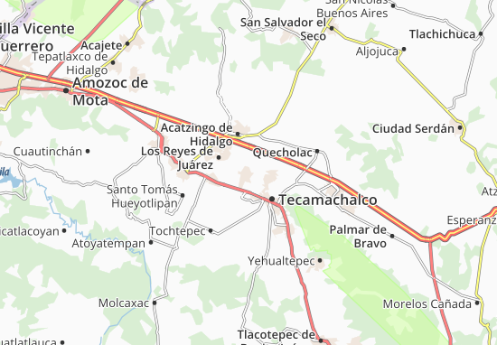 Karte Stadtplan San Salvador Huixcolotla