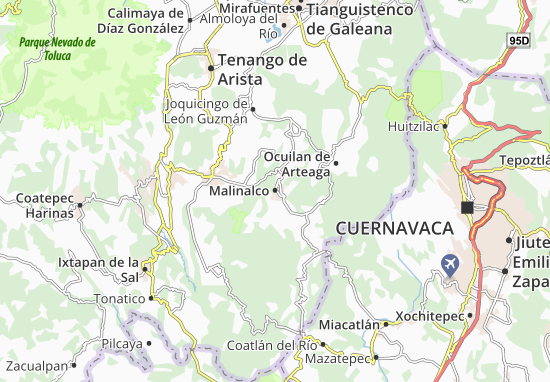 Kaart Plattegrond Malinalco
