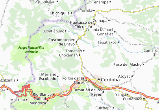 Kaart Plattegrond Chocamán