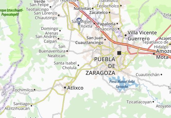 Karte Stadtplan San Gregorio Atzompa