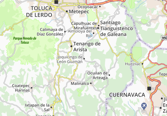Karte Stadtplan Joquicingo de León Guzmán