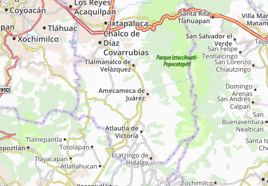 Karte Stadtplan Ayapango de Gabriel Ramos Millán