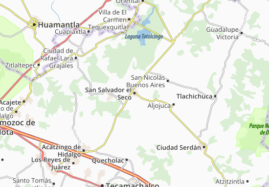 Kaart Plattegrond San Salvador el Seco