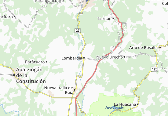 Kaart Plattegrond Lombardía