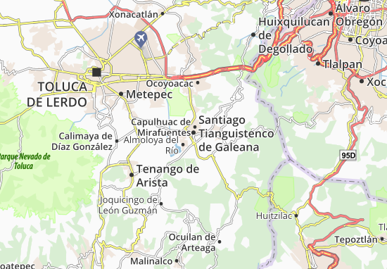 Kaart Plattegrond Santiago Tianguistenco de Galeana