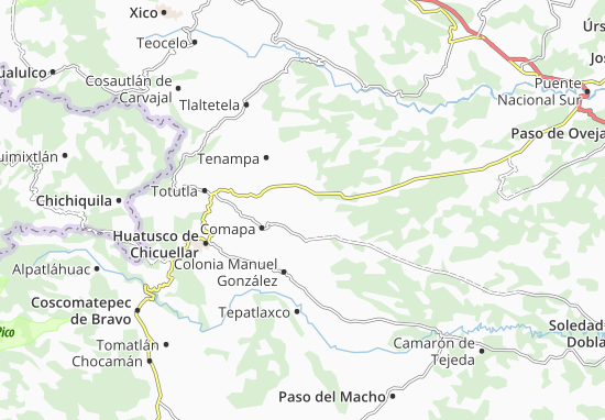 Karte Stadtplan Tlacotepec de Mejía