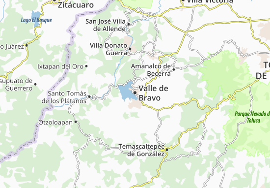 Karte Stadtplan Valle de Bravo