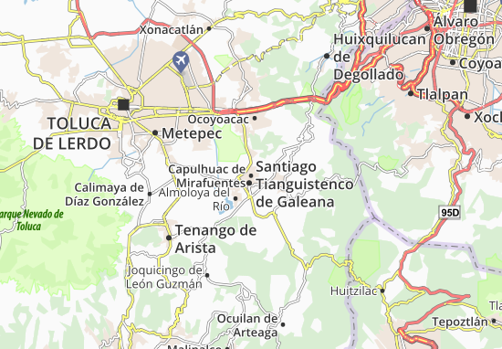 Karte Stadtplan Capulhuac de Mirafuentes