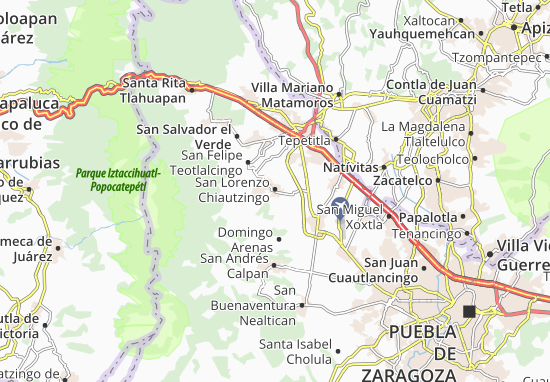 Karte Stadtplan San Lorenzo Chiautzingo