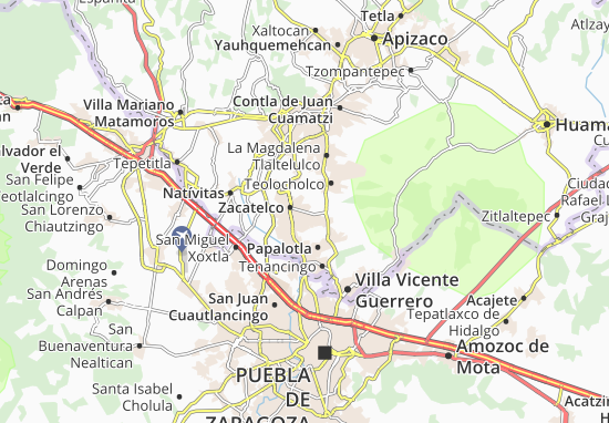 Karte Stadtplan Santa Cruz Quilehtla