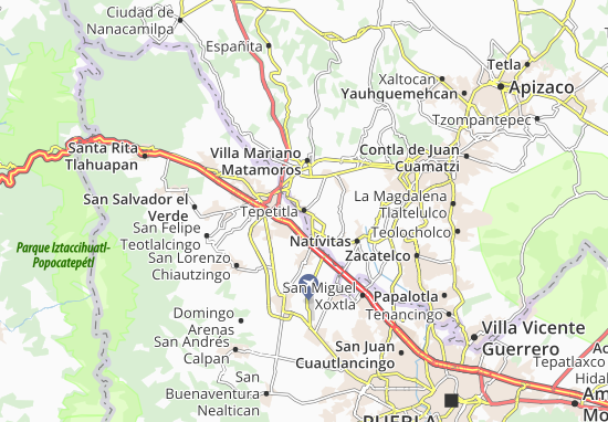 Karte Stadtplan Tepetitla