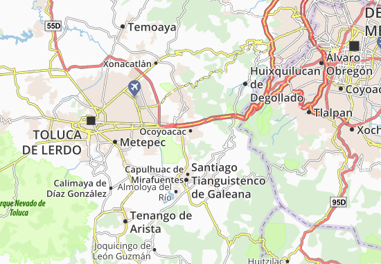 Karte Stadtplan Ocoyoacac