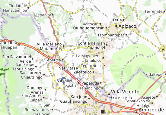 Karte Stadtplan San Damián Texoloc