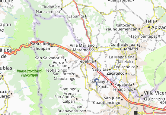 Carte-Plan San Martín Texmelucan de Labastida