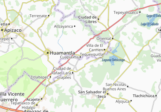 Karte Stadtplan Cuapiaxtla
