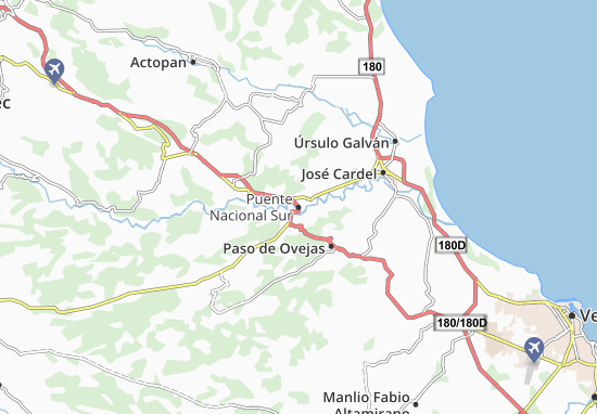 Kaart Plattegrond Puente Nacional Sur