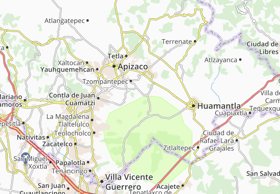 Karte Stadtplan San José Teacalco
