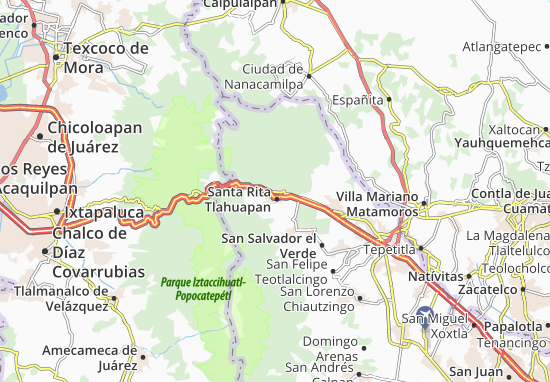 Kaart Plattegrond Santa Rita Tlahuapan