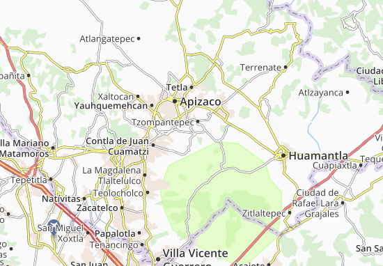 Karte Stadtplan Cuaxomulco