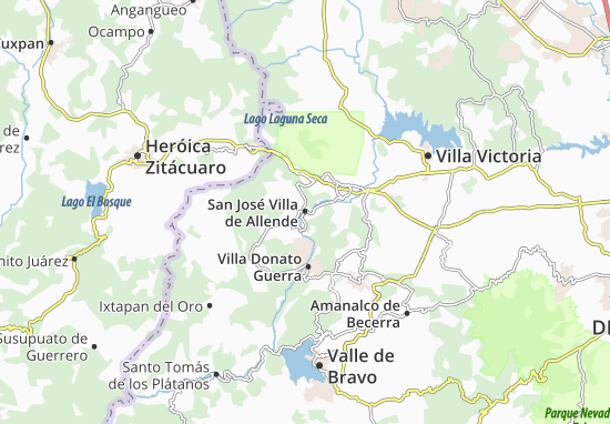 Karte Stadtplan San José Villa de Allende