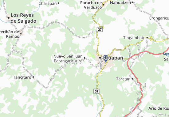 Mapa Nuevo San Juan Parangaricutiro