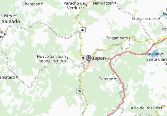 Karte Stadtplan Uruapan