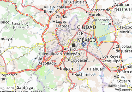 Karte Stadtplan Colonia Nueva Anzures