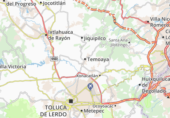 Kaart Plattegrond Temoaya