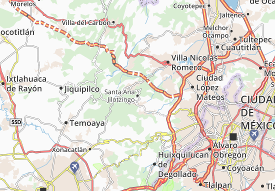Carte-Plan Santa Ana Jilotzingo