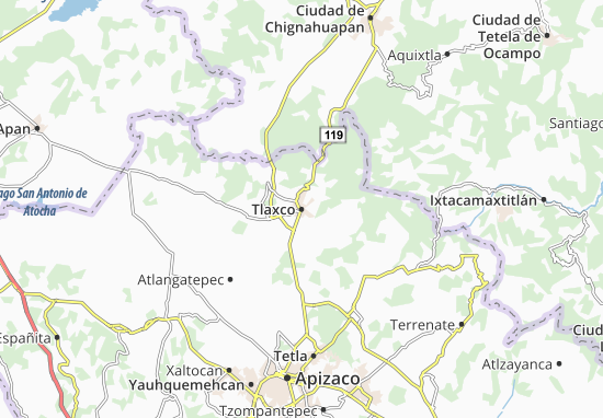 Kaart Plattegrond Tlaxco