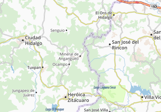 Karte Stadtplan Mineral de Angangueo