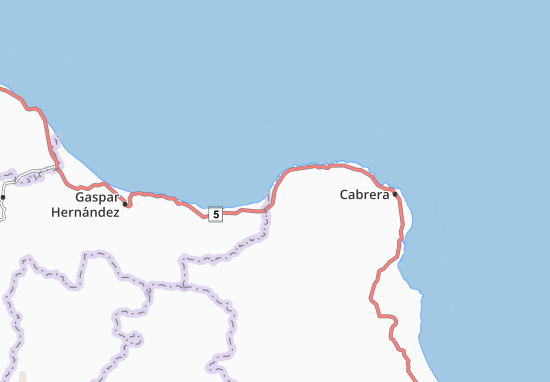 Kaart Plattegrond Río San Juan
