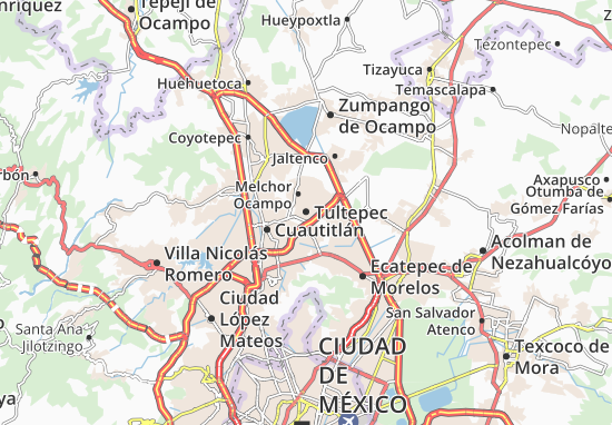 Karte Stadtplan Tultepec