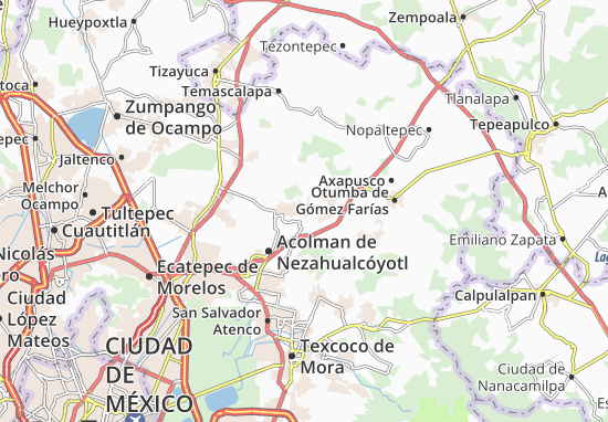 Karte Stadtplan Teotihuacán de Arista