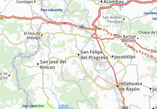 Karte Stadtplan San Felipe del Progreso