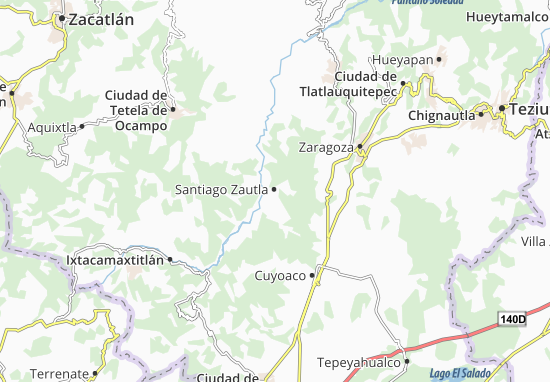 Karte Stadtplan Santiago Zautla
