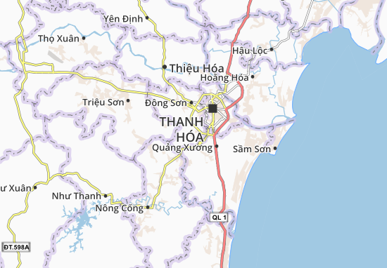 Karte Stadtplan Đông Quang