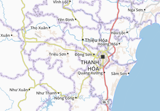 Karte Stadtplan Đông Ninh