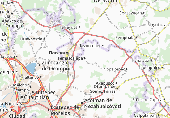 Karte Stadtplan Temascalapa