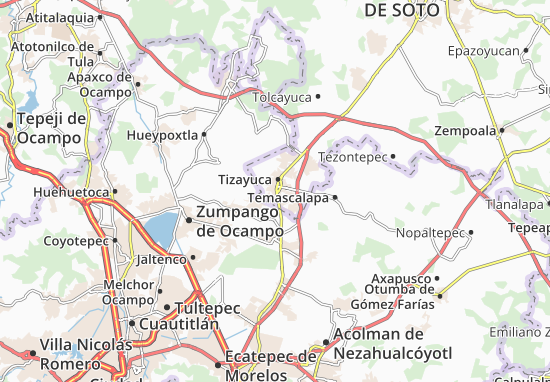 Karte Stadtplan Tizayuca